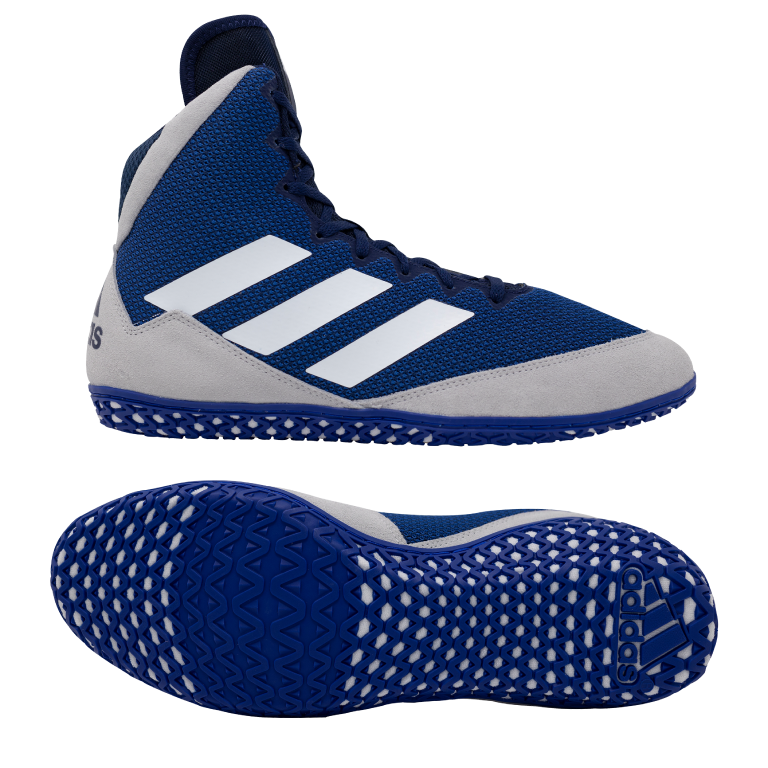 NEW! adidas Mat Wizard 5 Wrestling Shoe, color: Navy/Grey/White - Click Image to Close